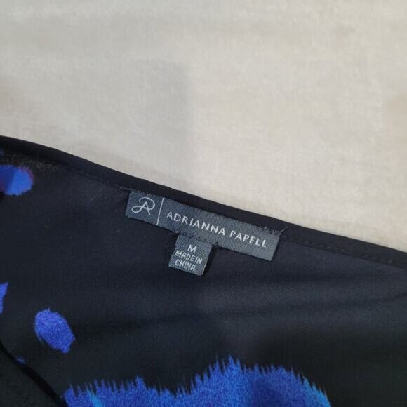 Adrianna Papell‎ Vibrant Blue and Purple Floral Blouse - Size Medium - Picture 5 of 10